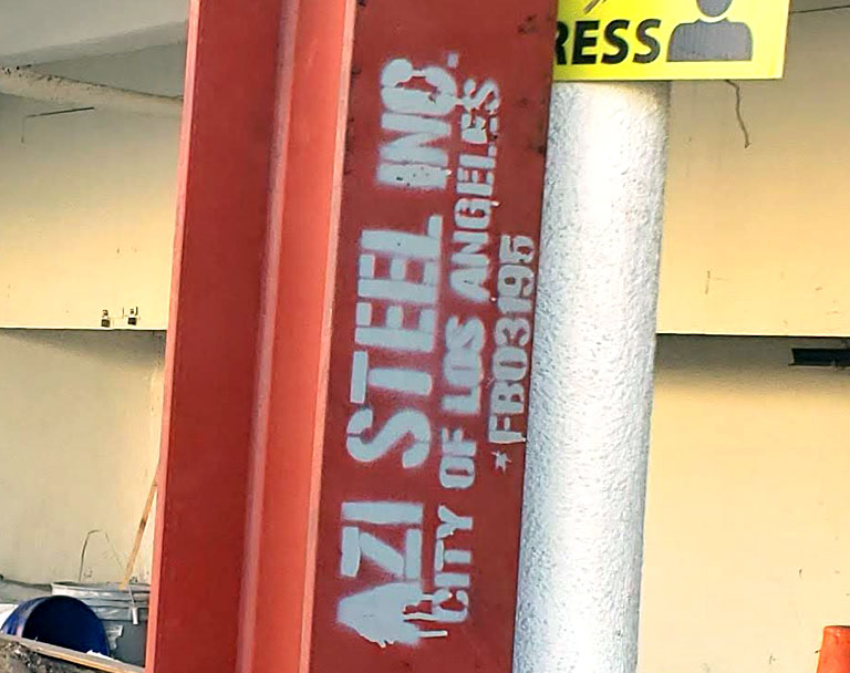 Azi Steel Sign on Structural Steel