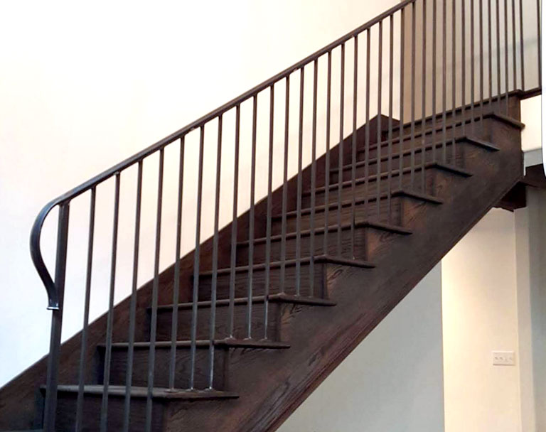 Wood and Steel Stairs in Home